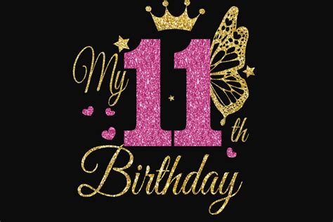 Girl 11th Birthday Svg Butterfly Svg 11th Girl Birthday Svg Birthday