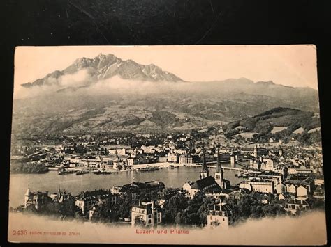 Antike Ansichtskarte Von Luzern Mit Bahnhof Und Pilatus Kaufen Auf