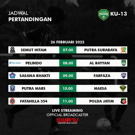 Liga Persebaya U Jadwal Lengkap Februari Emosi Jiwaku