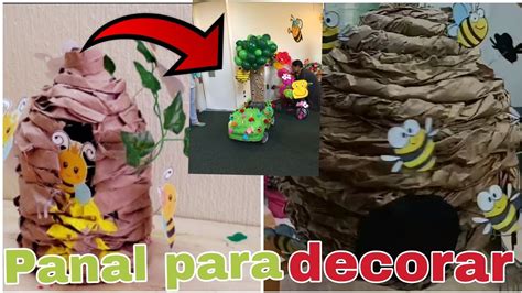 como hacer un panal de abejas con botellas de pet plástico decoracion