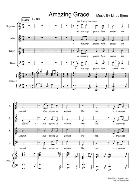 Amazing Grace Sheet Music For Piano Soprano Alto Tenor And More