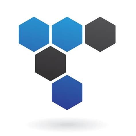 Premium Vector Blue And Black Abstract Honeycomb Logo Icon Of Hexagons