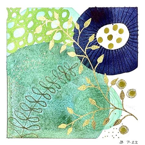 Bijou Series By Jocelyn Benford Blue Flower With Thank You In Gold