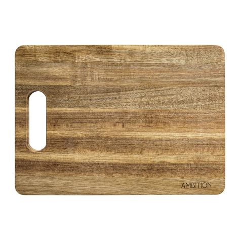 Planche à découper rectangulaire en bois d acacia avec trou Parma 28 x