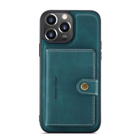 Jeehood Retro Magnetic Detachable Leather Phone Case For Iphone 14 Pro Max Blue