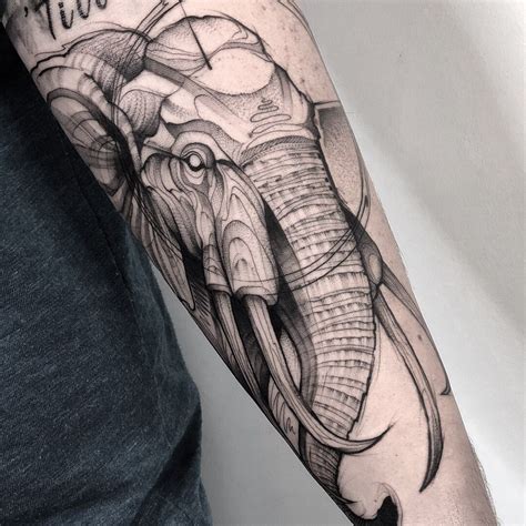 Chronic Ink Tattoo Downtown Toronto Blackwork Tattoo Sebastian Elephant