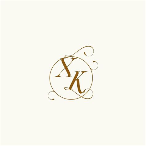 Xk Wedding Monogram Initial In Perfect Details Vector Art At