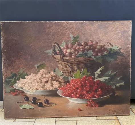 Tableau Peinture Sur Toile Nature Morte Sign A During Xix