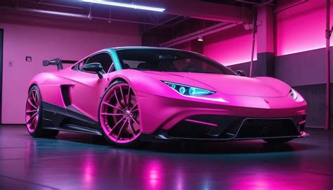 Premium Ai Image A Pink Sports Car Racing Wallpaper