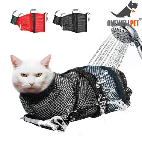 Aliexpress.com : Buy Mesh Cat Grooming Bath Bag Cat Supplies Washing Bags For Pet Bathing Nail ...