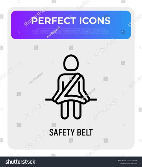 Safety Seat Belt Thin Line Icon Stock Vector Royalty Free 2038758269