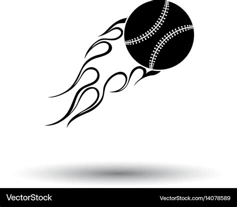 Baseball Fire Ball Icon Royalty Free Vector Image