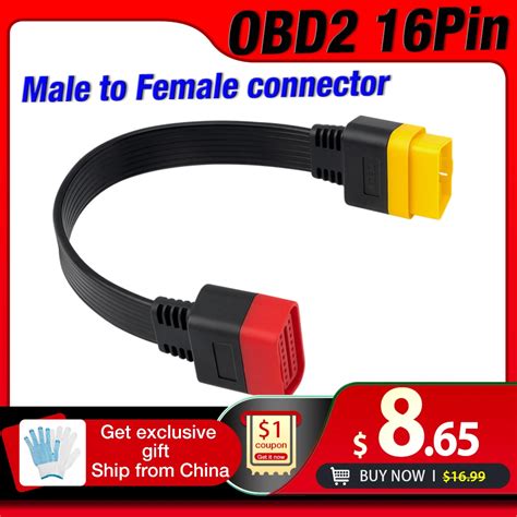 Obd2 Extend Cable Obd Cable Male To Female Obd2 16pin Adapter Connector For 12v Vehicle Thinkcar