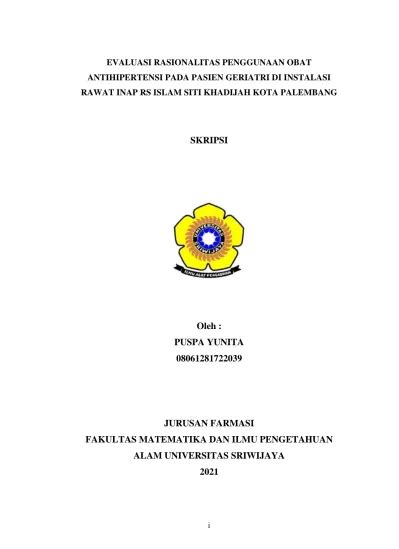 Evaluasi Rasionalitas Penggunaan Obat Antihipertensi Pada Pasien