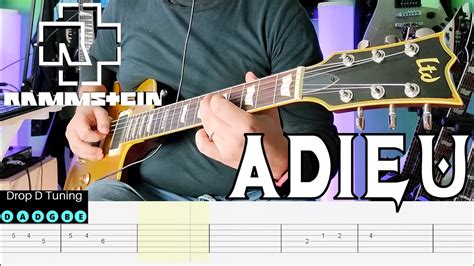 Rammstein Adieu Guitar Cover Tab Youtube