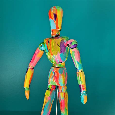 8 Inch Wooden Man Artists Wooden Rainbow Man Jointed Mannequin