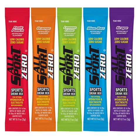 All Sport Zero Single Serve Sampler 50 Sticks Per Variety Pack