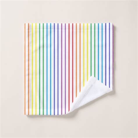 Vertical Outlined Rainbow Stripes Bath Towel Set Zazzle