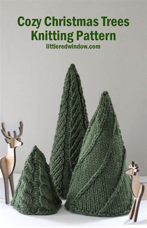 Knit Christmas Trees Knitting Pattern Christmas Knitting Etsy