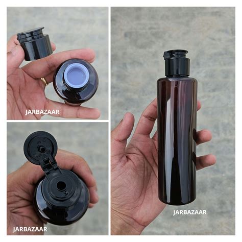 Ml Sleek Amber Fliptop Bottle Jarbazaar