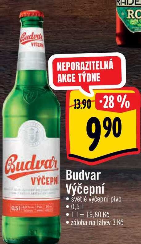 Archiv Budvar 33 Světlý Ležák 0 5 L V Akci Platné Do 9 2 2021 Akcniceny Cz