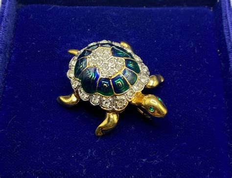 Vintage Attwood And Sawyer Turtle Brooch Pin Etsy