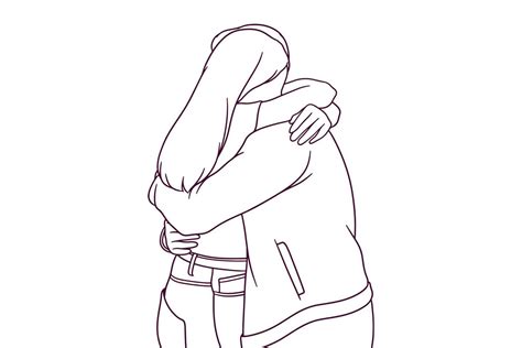 Hand Drawn Couple Hugging Each Other Illustration 8045148 Vector Art At