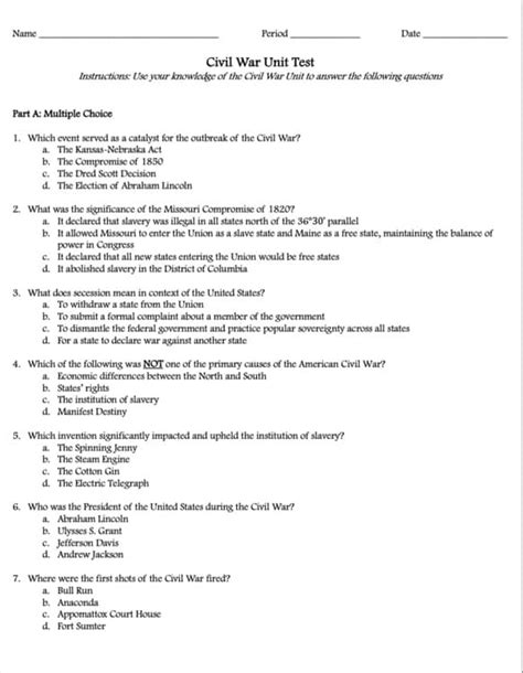 Civil War Reconstruction Answer Key