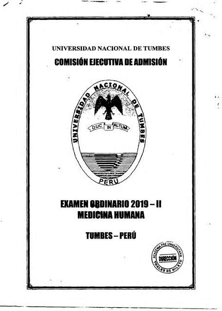 Examen Ordinario Ii Medicina Humana Giussepe Mori Fern Ndez