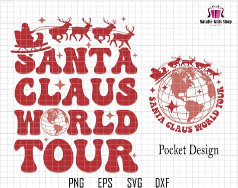 Santa Claus World Tour Svg Santa Claus Svg Vintage Christm Inspire