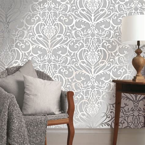 Exclusive Holden Statement Floral Damask Pattern Metallic Textured