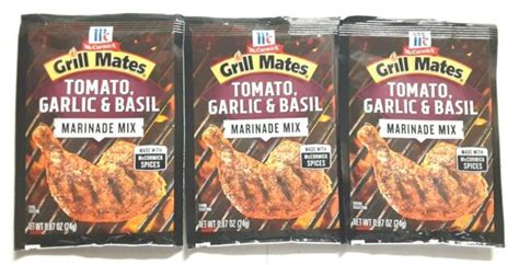 Mccormick Grill Mates Tomato Garlic Basil Marinade Mix 3pk Of 087oz