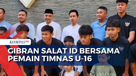 Timnas U 16 Salat Iduladha Bersama Wapres Terpilih Gibran Rakabuming