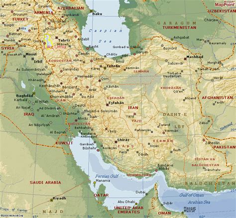 Relief Map Of Iran