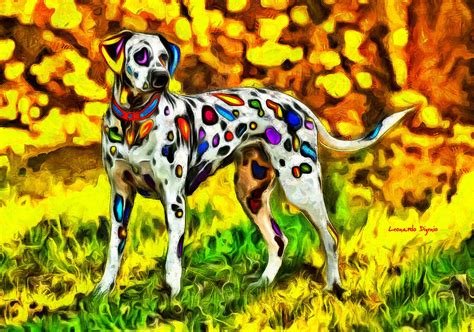 Colorful Dalmatian 800 Pa2 Painting By Leonardo Digenio Fine Art