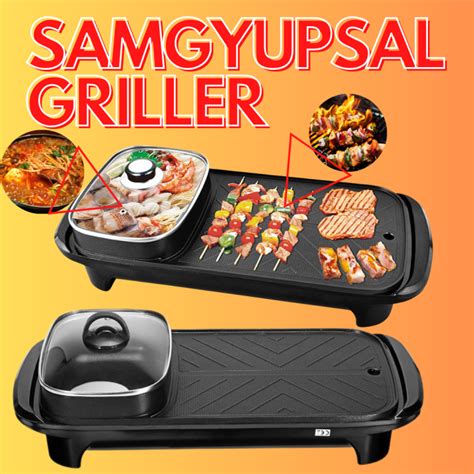 Best Griller Portable Buy Now 2in1 Korean Samgyupsal Grilled Bbq And Hotpot Portable Best For