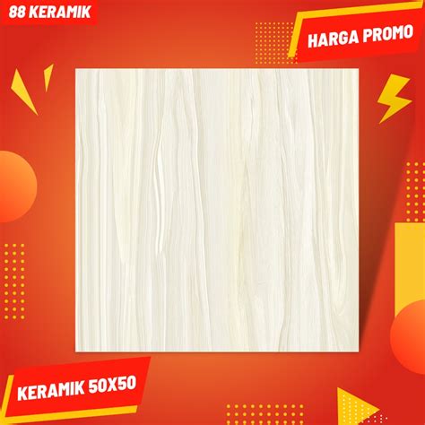 Jual Keramik Lantai 50x50 Serat Kayu Kilap Rover Shopee Indonesia