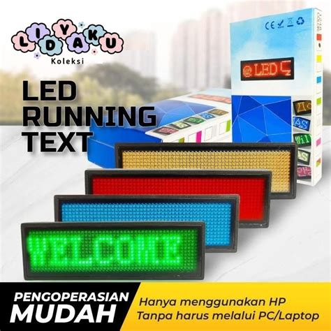 Jual Nametag Led Mini Custom Bluetooth Papan Nama Name Tag Led