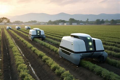 Autonomous Wheeled Robot Is Working In An Agricultural Field Using