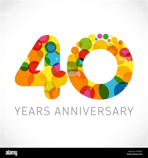 Zahlen Zum 40 Jahrestag 40 Jahre Altes Logo Konzept Helle Gratzen