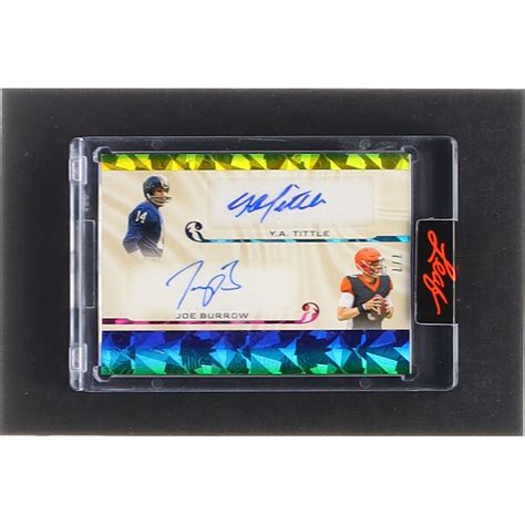 Y A Tittle Joe Burrow 2023 Leaf Superlative Signatures 2 Rainbow