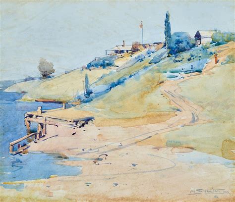 Arthur Streeton 1867 1943 The Landing Place Hawkesbury Rive