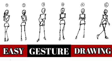 How To Draw Gesture Poses Easy Gesture Drawing Practice Youtube