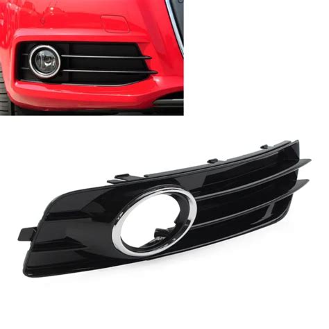 Front Bumper Fog Light Grille Cover With Chrome Ring For Audi A P S