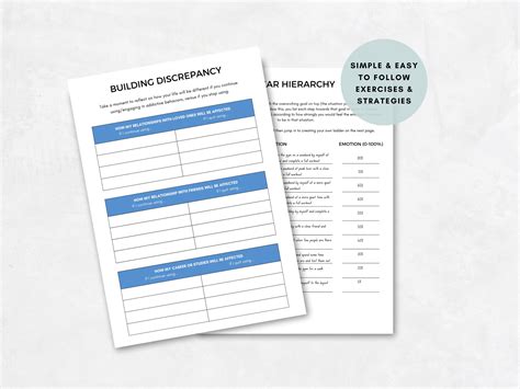 Cbt For Addiction Worksheets Sobriety Printable Bundle Substance Use