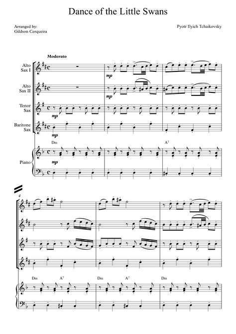 Dance Of The Little Swans Arr Gildson Cerqueira Sheet Music Pyotr Ilyich Tchaikovsky