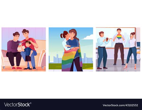 Lgbt Three Flat Royalty Free Vector Image Vectorstock