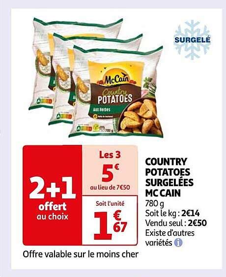 Promo Country Potatoes Surgelées Mc Cain chez Auchan iCatalogue fr