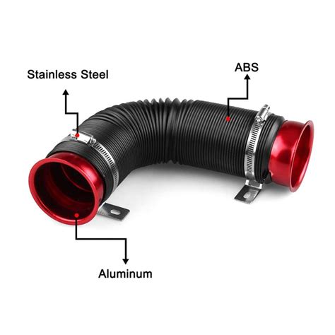 mm intake pipe universal flexible car air intake grandado