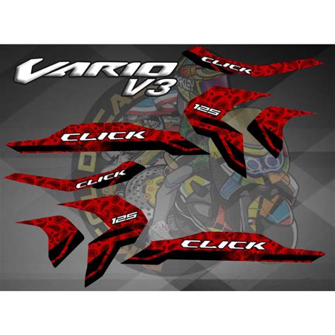 Honda Click V3 Strip Decals 4 Bikcol Decals Shopee Philippines